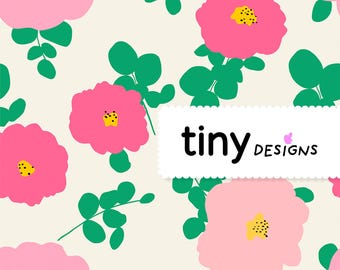 Romantic Roses Seamless Pattern | Hand-Drawn Floral Digital Paper | Pink, Yellow & Green Soft Botanical Design for Fabric, Crafts