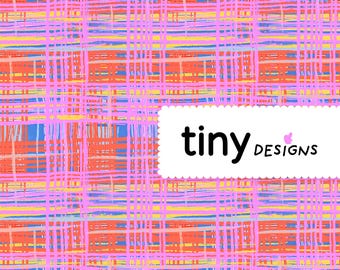 Colorful Faux Embroidery Pattern / Artsy Hand-Drawn Stitch Design in Pink & Red | Bold Seamless Digital Paper | PNG + PDF Download