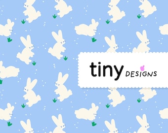 Patrón sin costuras de conejito bebé: descarga digital de lindo conejo | Clipart de animales de guardería | Baby Shower, Tela, Diseño de Sublimación