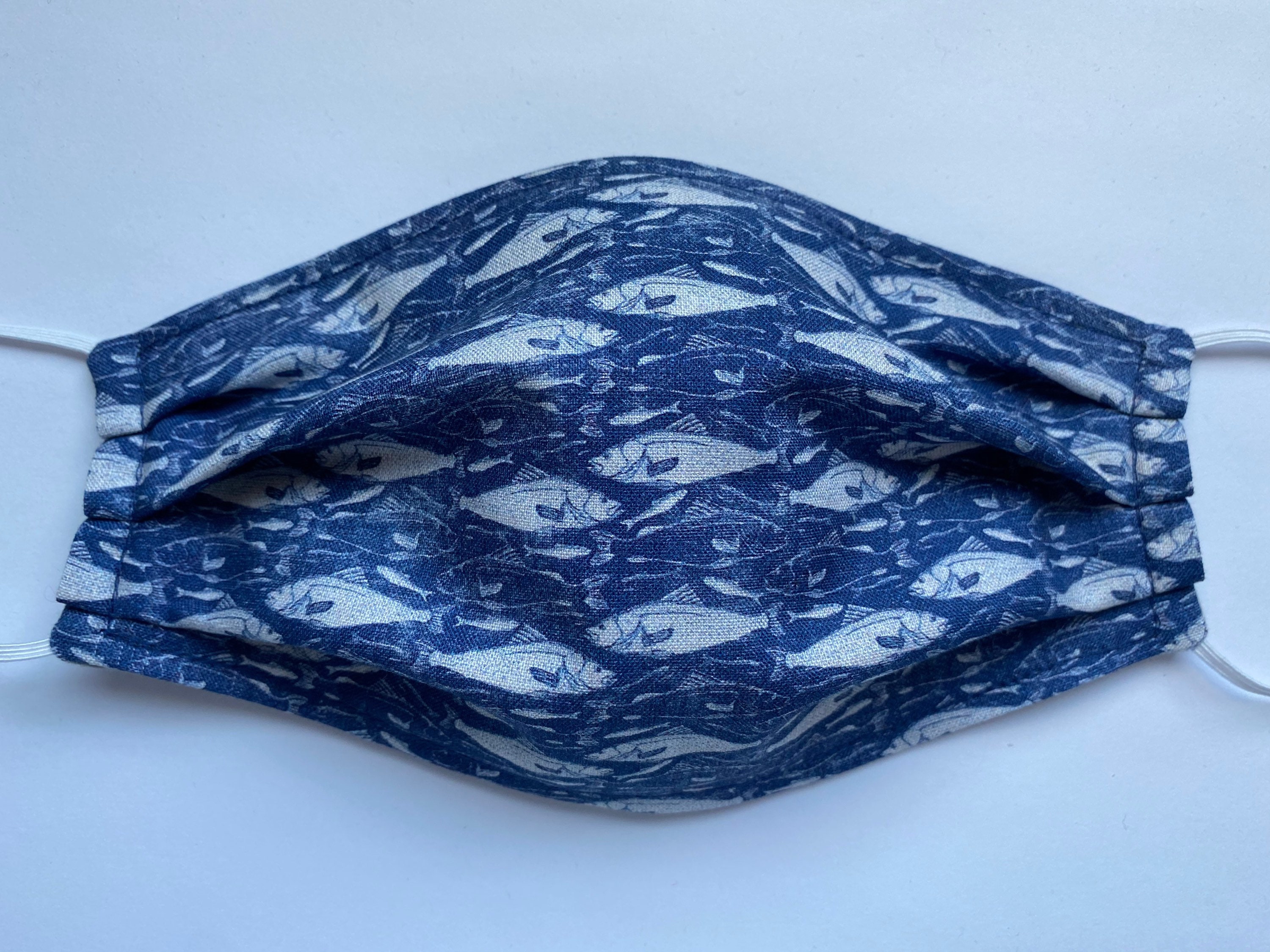 Blue Fish Face Mask Etsy