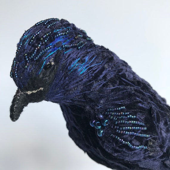 Soft Sculpture Purple Martin Nature Decor Home Interior Art Bird Modern Heirloom
