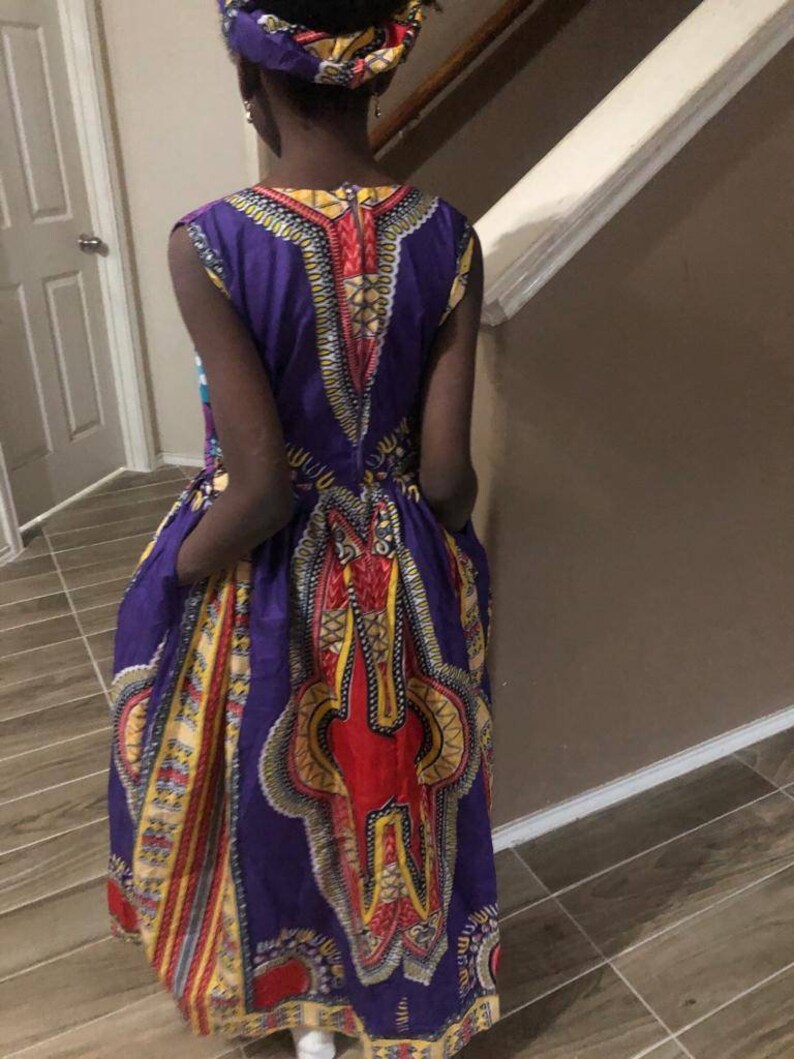 African clothing for girlskids Ankara kente danshiki long dress african Attire African girls party dress african kids fashion