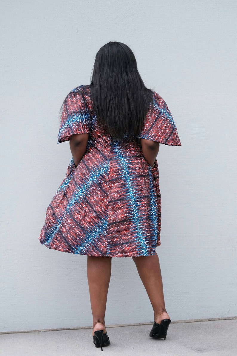 African print women clothing ankara multi color women Ankara print knee length dresses African fashion African clothing
