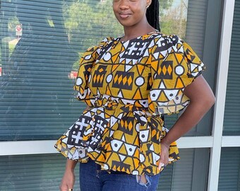 Ankara Peplum Top - Etsy