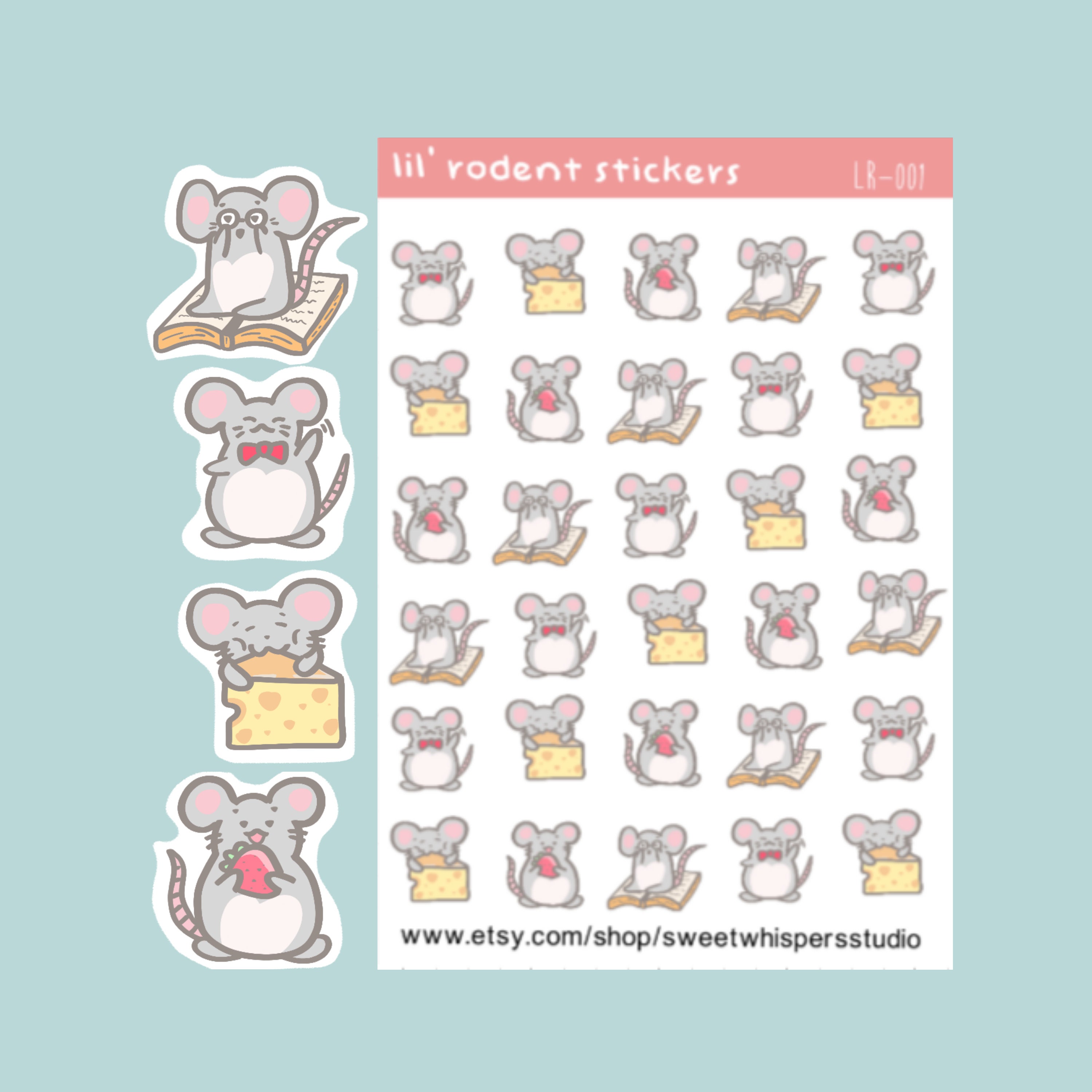 Lil' Rodent Sticker Sheet mouse stickers mice sticker Etsy