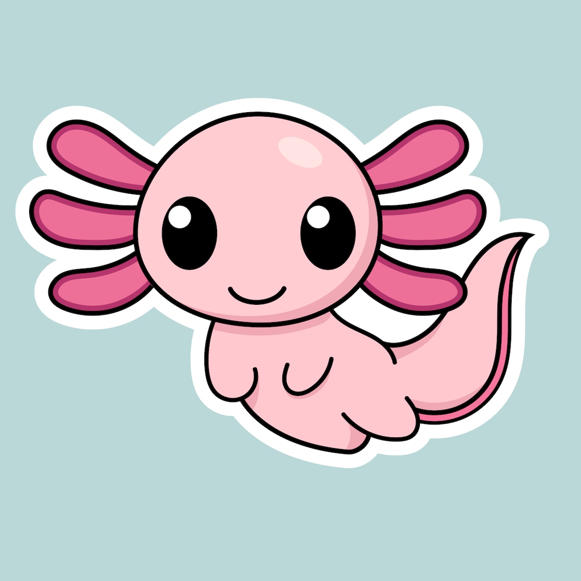 Cute Kawaii Axolotl Sticker Sheet Axolotl Sticker Sheet | Etsy
