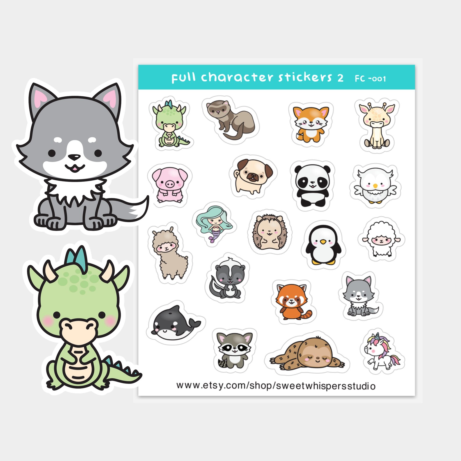Full Character Sticker Sheet 2 Full Collection of Cute | Etsy