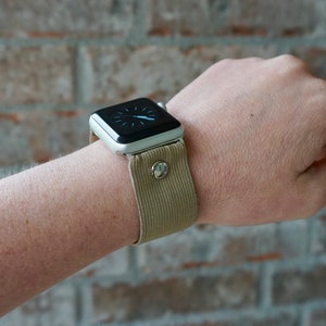 Khaki Stretch Elastic Apple Watch Band Strap for iWatch, by KaylieFryCreative