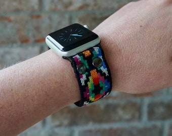 Correa elástica azteca negra para Apple Watch, KaylieFryCreative