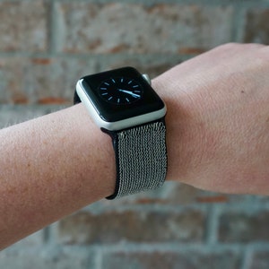 Silver Stretch Elastic Apple Watch Band Strap for iWatch, All Series, KaylieFryCreative