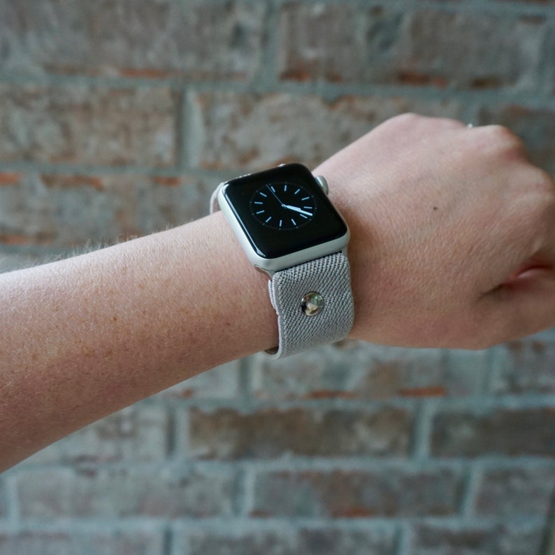 Gray Stretch Elastic Apple Watch Band Strap For Iwatch Series Etsy