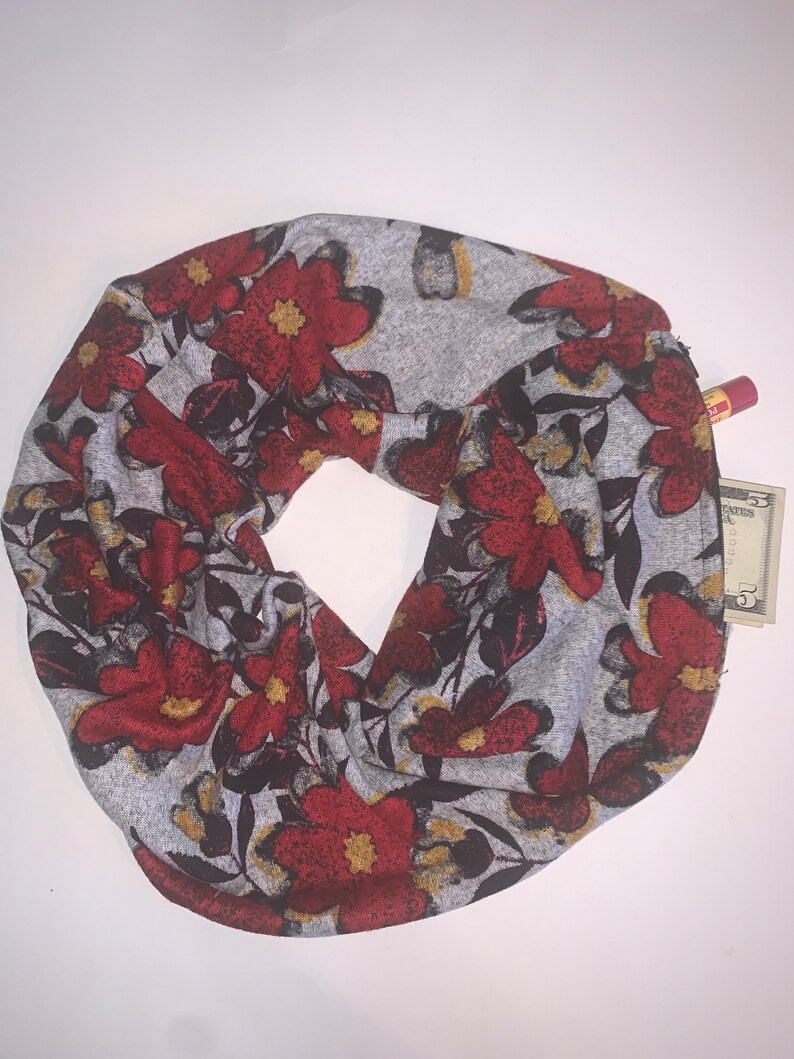 SINGLE LOOP Flower infinity hidden pocket scarf Bild 1