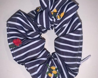 Secret Scrunchie - Grey and White Stripe
