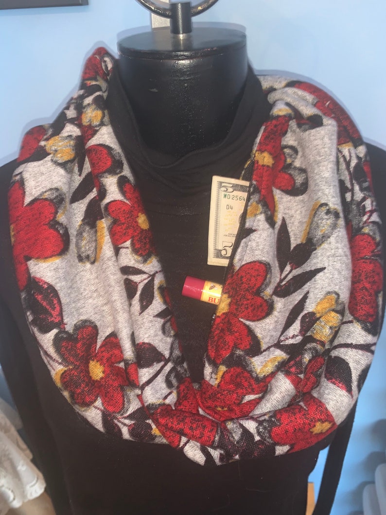 SINGLE LOOP Flower infinity hidden pocket scarf Bild 2