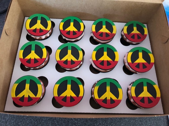 Reggae Rasta Bob Marley Fondant Cupcake Toppers Etsy