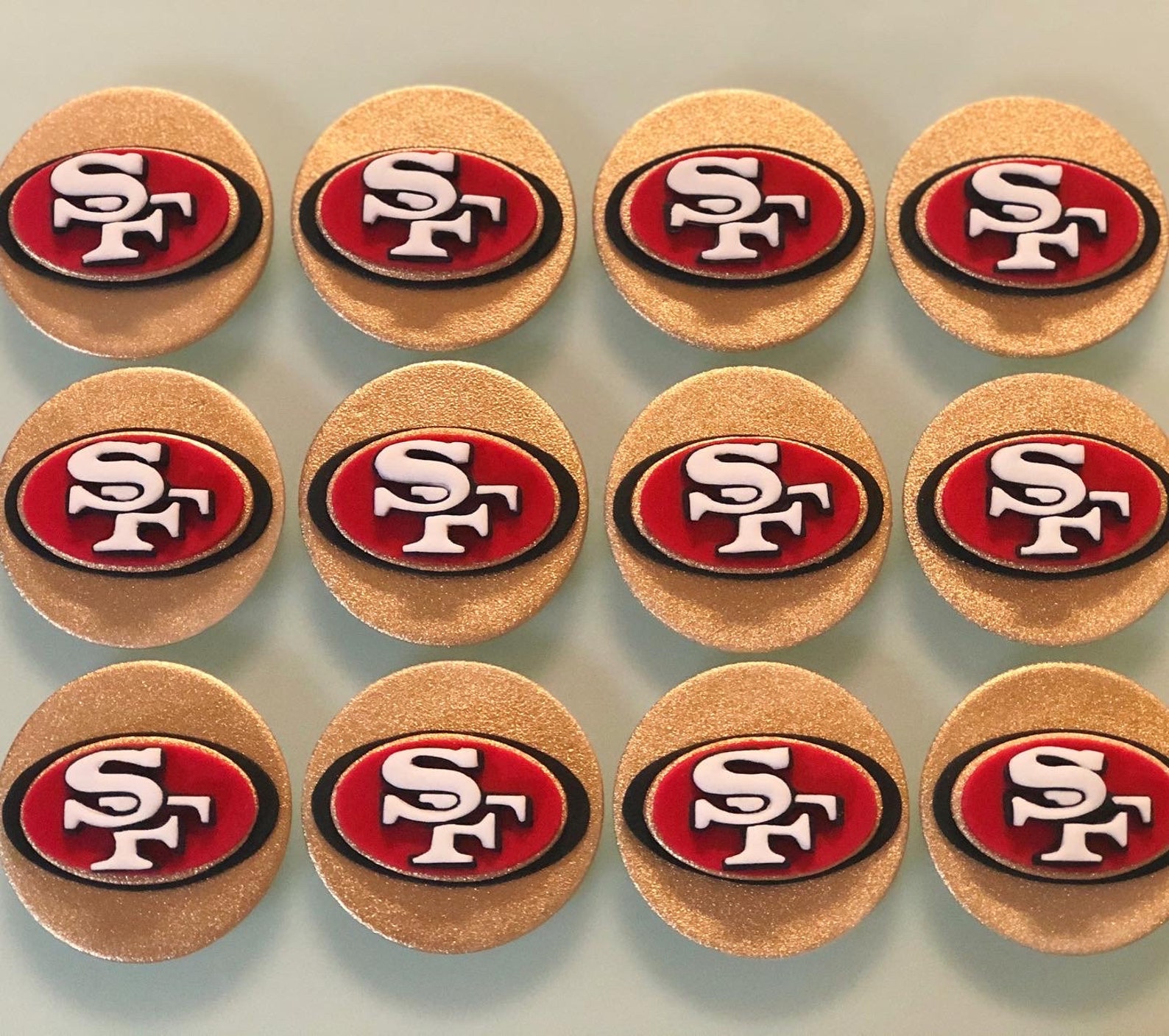 SF 49ers and KC Chiefs Fondant Cupcake Toppers - Etsy