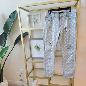 Vintage Polka Dot Distressed Jeans