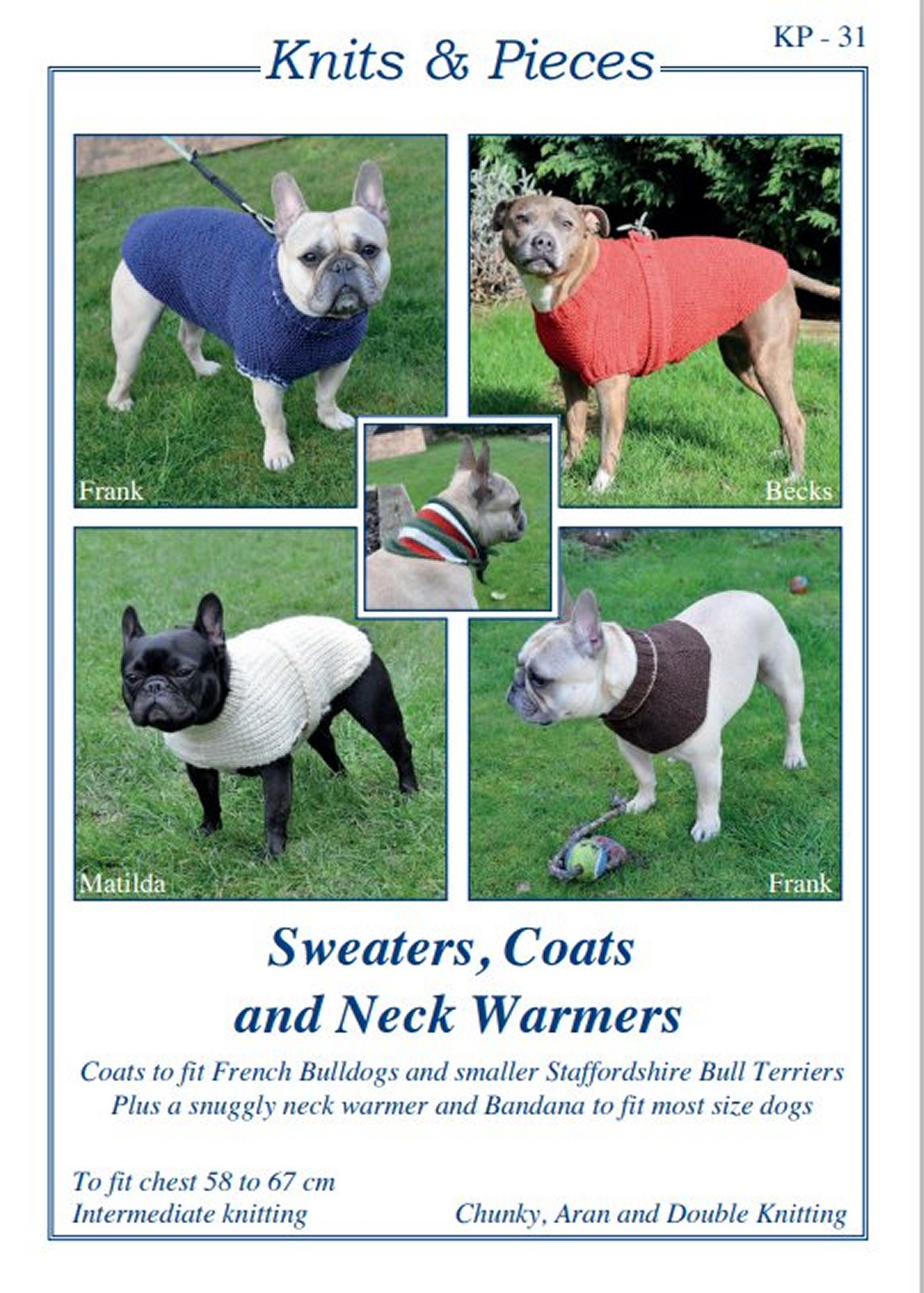 Knitting Craft Supplies & Tools Kits & How To Dog Coats Sandra Polley
