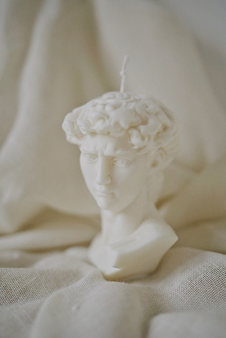 David Bust Candle Statue David Candle Greek Sculpture Candle Etsy