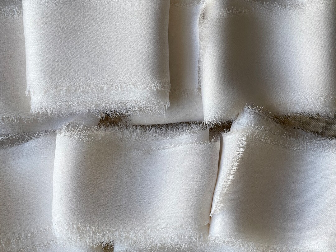 Silk White Ribbons Sample Sale of Silk Ribbons | Set of 5, 10, 15, 20 Ribbons| 2 Yards of ...