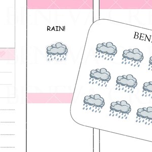 Adesivos de chuva - Adesivos de chuva - Adesivos de chuva - Adesivos de clima - Adesivos de previsão do tempo - Adesivos de previsão - Adesivos de rabiscos - (DL-291)