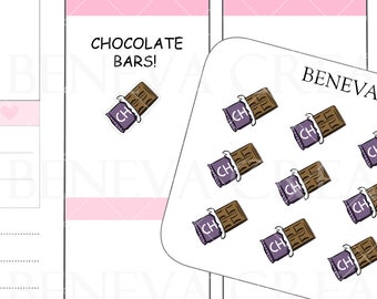 Chocoladestickers - Junkfoodstickers - Chocolate Addict - Stickers chocoladereep - Voedselkrabbels - Doodlestickers - Voedselstickers - (DL-011)
