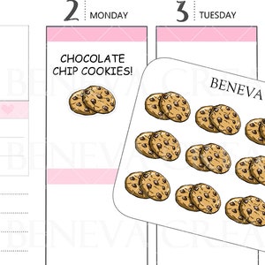 Chocolate Chip Cookie Aufkleber - Chocolate Chip Cookies - Lebensmittel Aufkleber - Cookie Aufkleber - Doodle Aufkleber - Kekse-Food Doodles (DL-087)