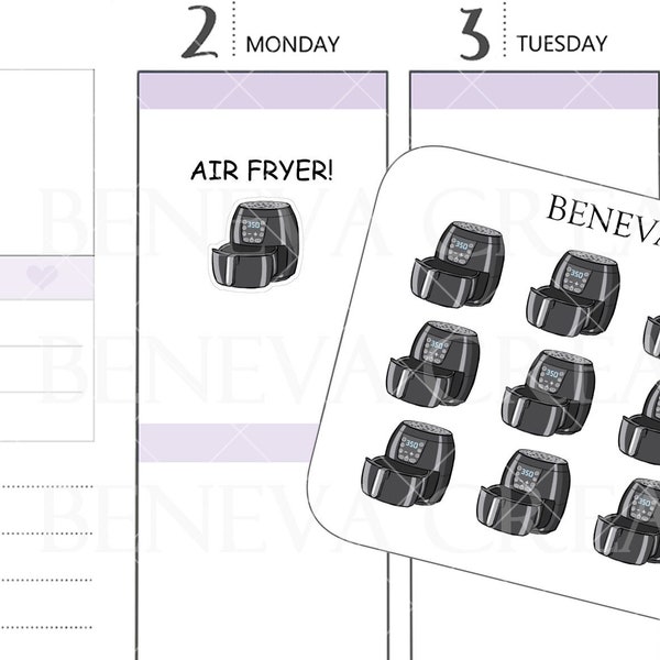 Air Fryer Stickers- Air Fry Stickers -Cooking Stickers- Instant Meals- Food Doodles- Food Stickers- Doodle Stickers- (DL-229)