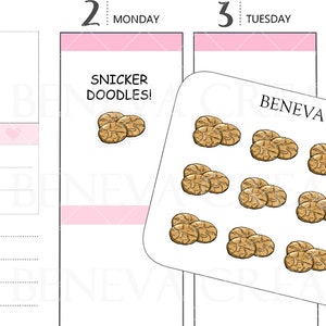 Zucker Cookie Aufkleber -Backwaren Aufkleber -Essen Aufkleber -Keks Aufkleber-Doodle Aufkleber - Essen Doodles - (DL-099)