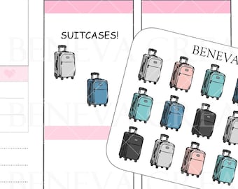 Suitcase Stickers- Luggage Stickers-  Bag Stickers- Travel Stickers - Baggage Stickers - Vacation Stickers-  Doodle Stickers- (DL-181)
