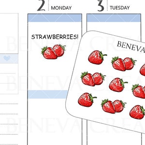 Stickers fraises-autocollants fruits-autocollants baies-fraises-griffonnages nourriture-autocollants griffonnages-autocollants nourriture-autocollants planificateur-(DL-180)