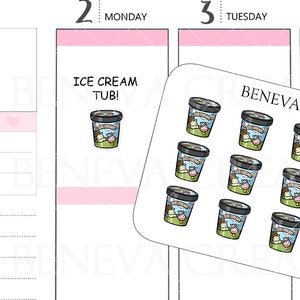 IJsstickers - Dessertstickers - Stickers IJsbakjes - Voedselkrabbels - Doodlestickers - Voedselstickers - Plannerstickers - (DL-150)
