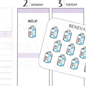 Milk Stickers -Milk Carton Stickers -Food Stickers -Drink Stickers -Doodle Stickers -Dairy Stickers-Food Doodles -Planner Stickers- (DL-239)