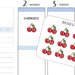 Stickers cerises-autocollants fruits-autocollants baies-cerises-griffonnages nourriture-autocollants griffonnages-autocollants nourriture-autocollants pour agenda- (DL-215)