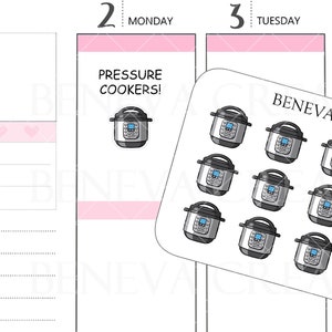 Adesivos para panela de pressão - Adesivos para cozinhar - Refeições instantâneas - Rabiscos de comida - Adesivos para a hora do jantar - Adesivos de comida - Adesivos de rabiscos - (DL-045)