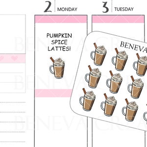 Latte Stickers-Coffee Stickers-Drink Stickers-Holiday Drinks-Food Stickers-Doodle Stickers-Latte Drink Stickers- Food Doodles-(DL-107)