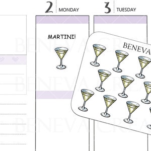 Stickers martini-verres à martini-autocollants boissons-autocollants alcool-autocollants nourriture-autocollants griffonnages-autocollants mignons-autocollants cocktails-(DL-071)