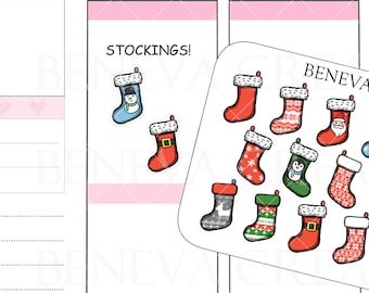 Pegatinas para calcetines navideños - Pegatinas personalizadas para calcetines navideños - Pegatinas navideñas - Pegatinas navideñas - Pegatinas de invierno - Pegatinas con garabatos (DL-119)