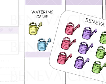 Stickers gieter - stickers water geven - planten water geven Stickers - plantenstickers-krabbelstickers-leuke stickers -plannerstickers- (DL-057)
