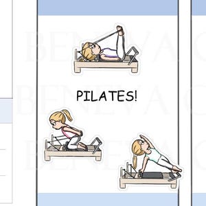 Pegatinas de Pilates - Máquina Reformer - Pegatinas de Ejercicios - Pegatinas de Entrenamiento - Pegatinas Deportivas - Pegatinas Bonitas - (SE-046)