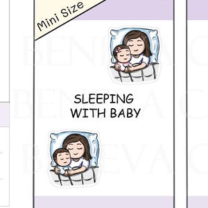 Slapen met babystickers- babystickers - moeders levenstickers - dutje - ouderstickers - gepersonaliseerde stickers - schattige stickers - (ML-011-MINI)