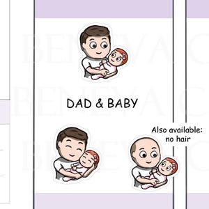 Baby Kuscheltier - Papa hält Baby - Baby Aufkleber - Mama Leben Aufkleber - Mama Leben - Eltern Aufkleber - Personalisierte - Niedliche Aufkleber -(ML-025-MINI)