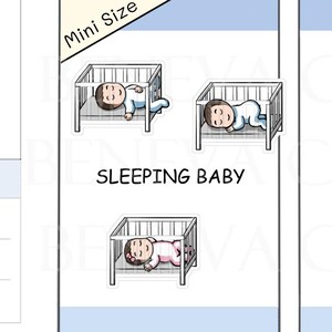 Stickers babybedje-babystickers-stickers moederleven-stickers dutje-slaapstickers-gepersonaliseerde stickers-plannerstickers-(ML-009-MINI)