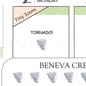 Adesivos de tornado minúsculos - Adesivos de tempestade - Adesivos de rastreador de tornado - Adesivos de rastreador de tempestade - Adesivos de clima - Adesivos de ícones minúsculos - (TI-027)
