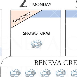 Adesivos de tempestade de neve minúsculos - Adesivos de neve - Adesivos de queda de neve - Adesivos de inverno - Adesivo de dia de neve - Adesivos de neve - Adesivos de ícones minúsculos - (TI-025)