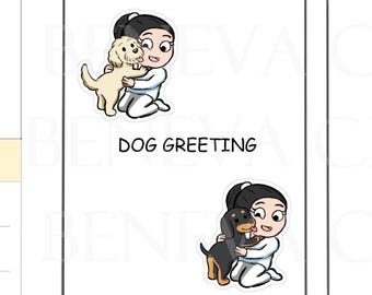 Dog Greeting Stickers (Group 1) -Pet Stickers- Happy Stickers -Dog Stickers -Personalized Stickers-Cute Pet Stickers - (PT-018)