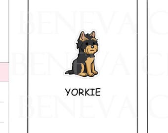 Yorkie hondenstickers-Yorkie Terrier-stickers-huisdierstickers-gepersonaliseerde huisdierenstickers-aangepaste stickers-hondenstickers-Yorkshire-stickers - (PT-007)
