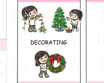 Decorating Stickers- Christmas Decoration Stickers -Christmas Stickers-Wreath Stickers- Christmas Tree Stickers-Character Stickers-(HC-028)
