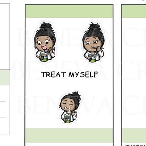 Pegatinas de helados felices - Pegatinas de comida - Pegatinas de helado - Pegatinas de emociones - Pegatinas de personajes - Pegatinas personalizadas (EM-024)