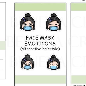 Stickers masques - Stickers masques - Stickers médicaux - Stickers émoticônes - Emojis - Stickers personnages - Stickers à personnaliser - (EM-021A)